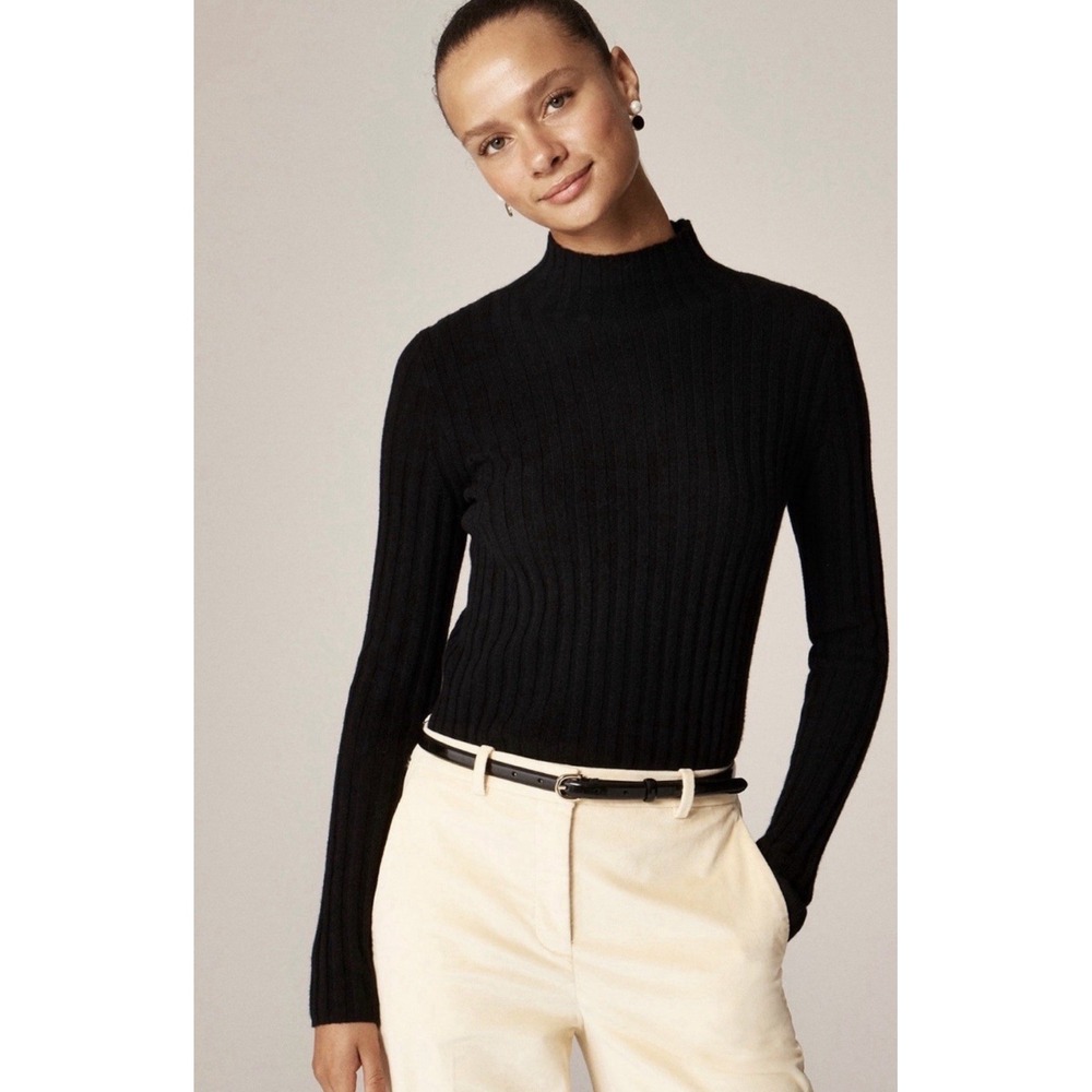 J CREW XS Wide-rib cashmere turtleneck sweater CO326